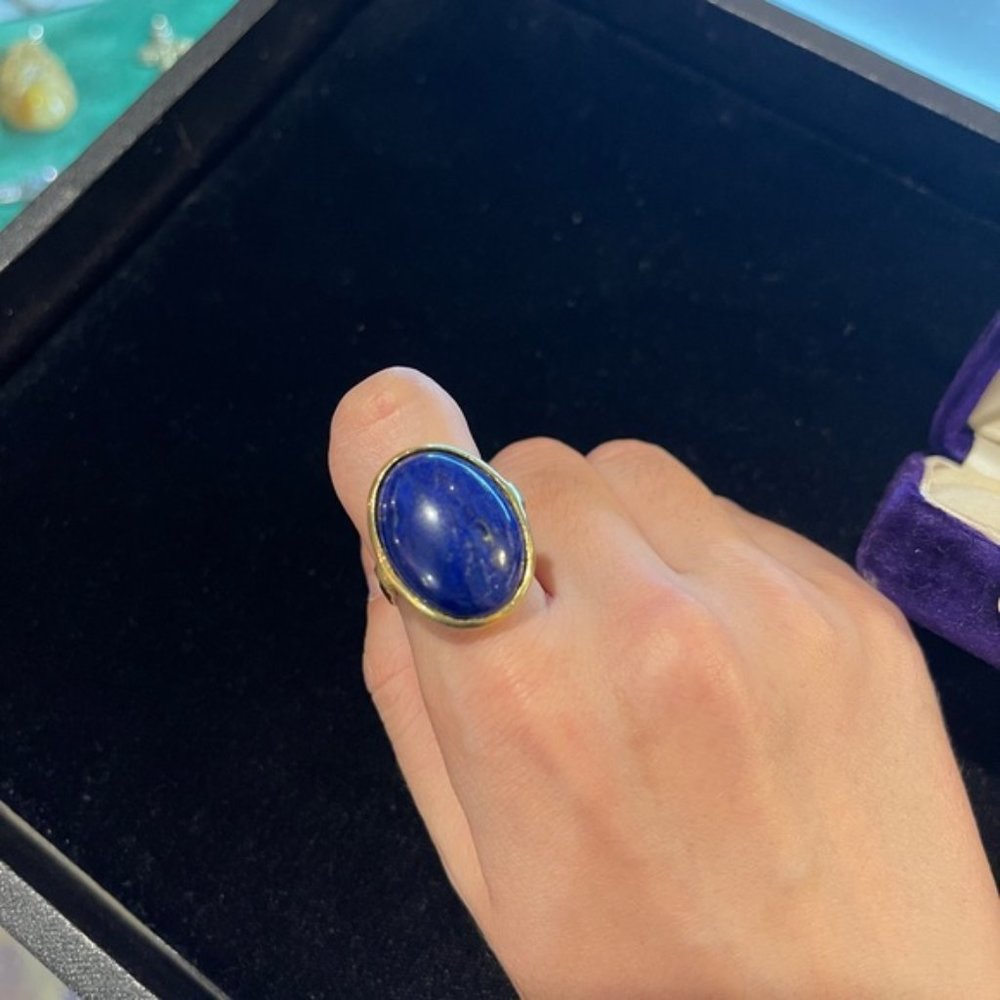 **SOLD**✨Gorgeous Vintage Lapis Lazuli 14K Solid Gold Ring - Picture 3 of 3
